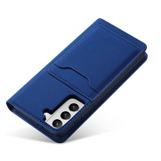 Magnet Card Case Case for Samsung Galaxy S22 Pouch Wallet Card Holder Blue