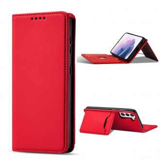 Magnet Card Case Case for Samsung Galaxy S22 Pouch Wallet Card Holder Red