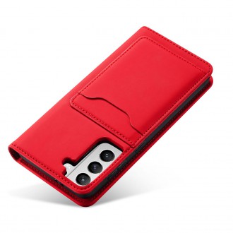 Magnet Card Case Case for Samsung Galaxy S22 Pouch Wallet Card Holder Red