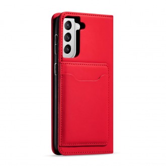 Magnet Card Case Case for Samsung Galaxy S22 Pouch Wallet Card Holder Red