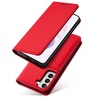 Magnet Card Case Case for Samsung Galaxy S22 Pouch Wallet Card Holder Red