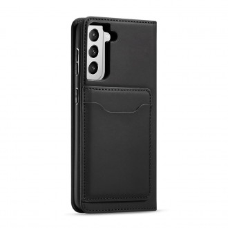 Magnet Card Case for Samsung Galaxy S22 + (S22 Plus) Pouch Wallet Card Holder Black