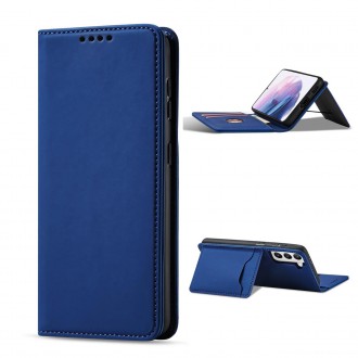 Magnet Card Case Case for Samsung Galaxy S22 + (S22 Plus) Pouch Wallet Card Holder Blue