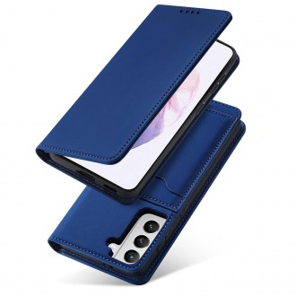 Magnet Card Case Case for Samsung Galaxy S22 + (S22 Plus) Pouch Wallet Card Holder Blue