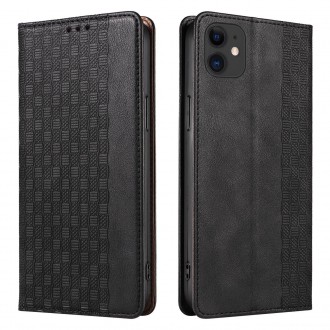 Magnet Strap Case for iPhone 12 Pouch Wallet + Mini Lanyard Pendant Black