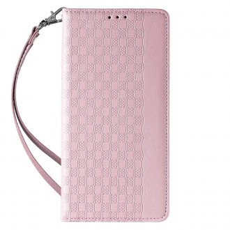 Magnet Strap Case for iPhone 12 Pro Pouch Wallet + Mini Lanyard Pendant Pink