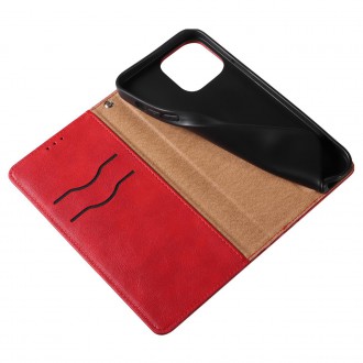 Magnet Strap Case for iPhone 12 Pro Pouch Wallet + Mini Lanyard Pendant Red