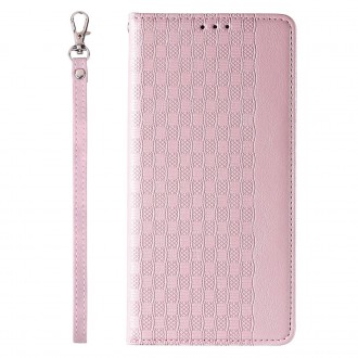 Magnet Strap Case for iPhone 13 mini cover wallet + mini lanyard pendant pink