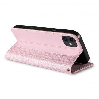 Magnet Strap Case for iPhone 13 mini cover wallet + mini lanyard pendant pink