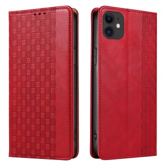 Magnet Strap Case for iPhone 13 mini cover wallet + mini lanyard pendant red