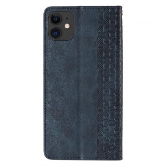 Magnet Strap Case for iPhone 13 case wallet + mini lanyard pendant blue