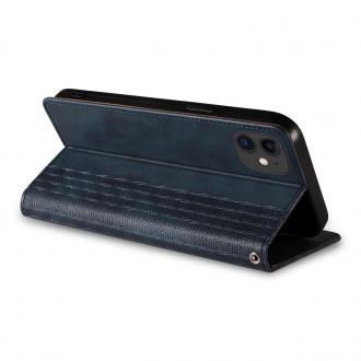 Magnet Strap Case for iPhone 13 case wallet + mini lanyard pendant blue