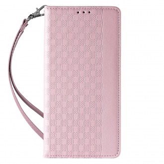 Magnet Strap Case for iPhone 13 Pouch Wallet + Mini Lanyard Pendant Pink