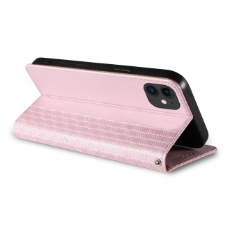 Magnet Strap Case for iPhone 13 Pouch Wallet + Mini Lanyard Pendant Pink