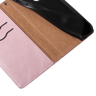 Magnet Strap Case for iPhone 13 Pouch Wallet + Mini Lanyard Pendant Pink