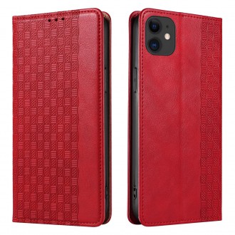 Magnet Strap Case for iPhone 13 Pouch Wallet + Mini Lanyard Pendant Red