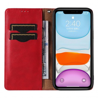 Magnet Strap Case for iPhone 13 Pouch Wallet + Mini Lanyard Pendant Red
