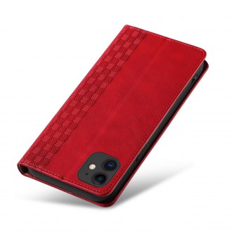 Magnet Strap Case for iPhone 13 Pouch Wallet + Mini Lanyard Pendant Red