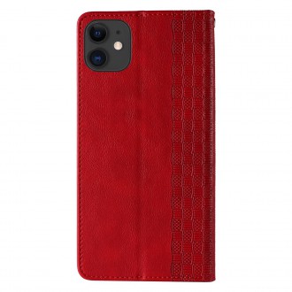 Magnet Strap Case for iPhone 13 Pouch Wallet + Mini Lanyard Pendant Red