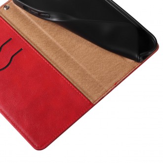 Magnet Strap Case for iPhone 13 Pouch Wallet + Mini Lanyard Pendant Red