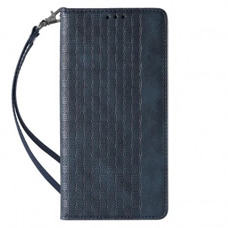 Magnet Strap Case Case for iPhone 13 Pro Pouch Wallet + Mini Lanyard Pendant Blue