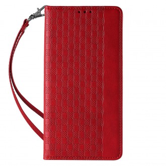 Magnet Strap Case Case for iPhone 13 Pro Max Pouch Wallet + Mini Lanyard Pendant Red