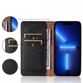 Magnet Strap Case Case for Samsung Galaxy A52 / A52 5G / A52s 5G Pouch Wallet + Mini Lanyard Pendant Black