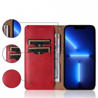 Magnet Strap Case Case for Samsung Galaxy A52 / A52 5G / A52s 5G Pouch Wallet + Mini Lanyard Pendant Red