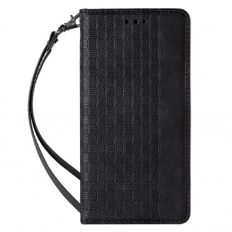 Magnet Strap Case Case for Samsung Galaxy S22 + (S22 Plus) Pouch Wallet + Mini Lanyard Pendant Black