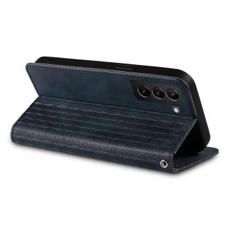 Magnet Strap Case Case for Samsung Galaxy S22 + (S22 Plus) Pouch Wallet + Mini Lanyard Pendant Blue