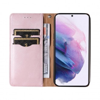 Magnet Strap Case Case for Samsung Galaxy S22 + (S22 Plus) Pouch Wallet + Mini Lanyard Pendant Pink