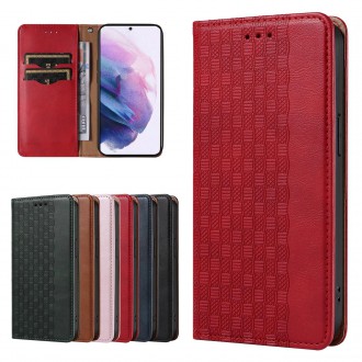 Magnet Strap Case Case for Samsung Galaxy S22 + (S22 Plus) Pouch Wallet + Mini Lanyard Pendant Red