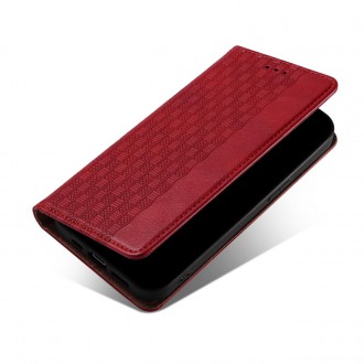 Magnet Strap Case Case for Samsung Galaxy S22 + (S22 Plus) Pouch Wallet + Mini Lanyard Pendant Red