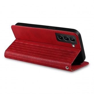 Magnet Strap Case Case for Samsung Galaxy S22 + (S22 Plus) Pouch Wallet + Mini Lanyard Pendant Red