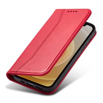 Magnet Fancy Case Case for iPhone 12 Pro Pouch Wallet Card Holder Red