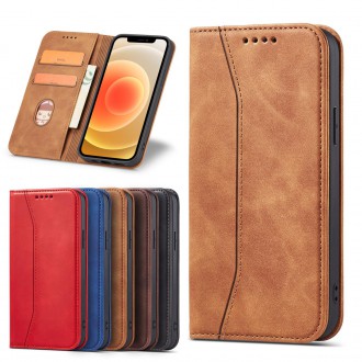 Magnet Fancy Case Case for iPhone 12 Pro Max Pouch Wallet Card Holder Brown