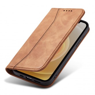 Magnet Fancy Case Case for iPhone 12 Pro Max Pouch Wallet Card Holder Brown