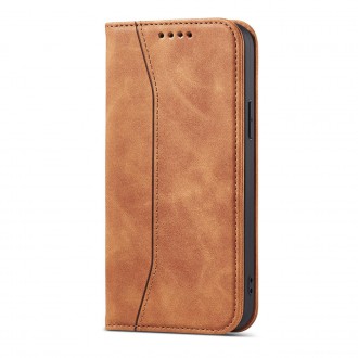 Magnet Fancy Case Case for iPhone 12 Pro Max Pouch Wallet Card Holder Brown