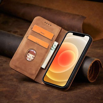 Magnet Fancy Case Case for iPhone 12 Pro Max Pouch Wallet Card Holder Brown