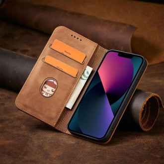 Magnet Fancy Case for iPhone 13 mini cover card wallet card stand brown