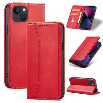 Magnet Fancy Case for iPhone 13 mini cover card wallet card stand red