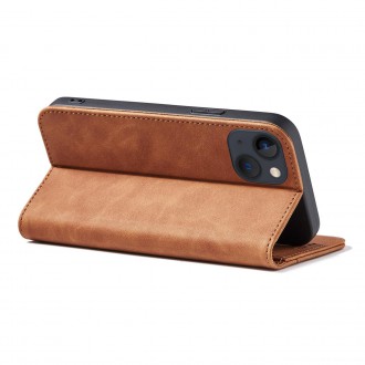 Magnet Fancy Case for iPhone 13 cover card wallet card stand brown