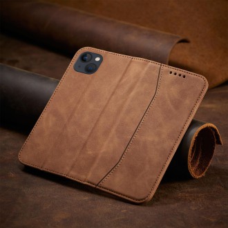 Magnet Fancy Case for iPhone 13 cover card wallet card stand brown
