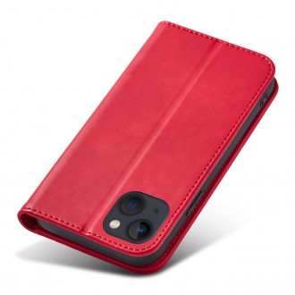 Magnet Fancy Case for iPhone 13 cover card wallet card stand red