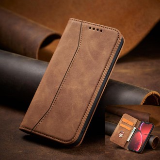 Magnet Fancy Case Case for iPhone 13 Pro Max Pouch Card Wallet Card Holder Brown