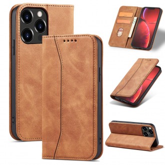 Magnet Fancy Case Case for iPhone 13 Pro Max Pouch Card Wallet Card Holder Brown