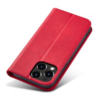 Magnet Fancy Case Case for iPhone 13 Pro Max Pouch Wallet Card Holder Red