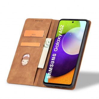 Magnet Fancy Case Case For Samsung Galaxy A52 / A52 5G / A52s 5G Pouch Wallet Card Card Stand Brown