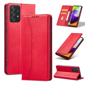 Magnet Fancy Case Case for Samsung Galaxy A52 / A52 5G / A52s 5G Pouch Wallet Card Card Stand Red