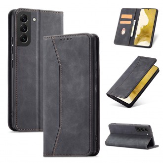 Magnet Fancy Case Case for Samsung Galaxy S22 + (S22 Plus) Pouch Wallet Card Holder Black